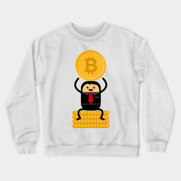 Businessman Earn Bitcoin Crewneck Sweatshirt by erwinwira